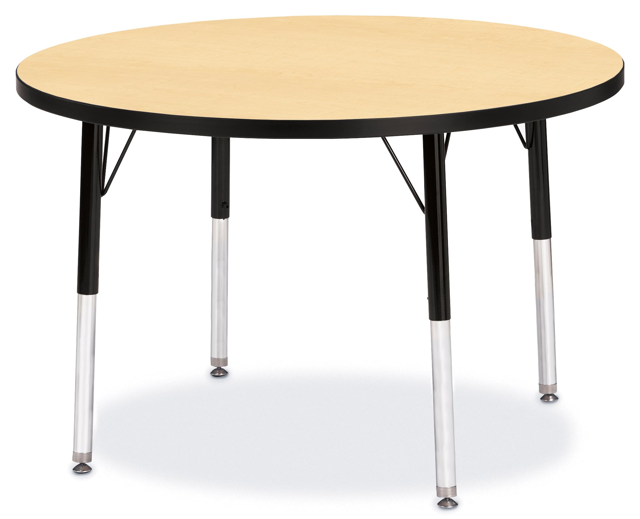 Jonti-Craft Berries 6488JCE011 Round Activity Table, E-Height (15"-24" Adjustable Height), 36" Diameter, Maple/Black/Black