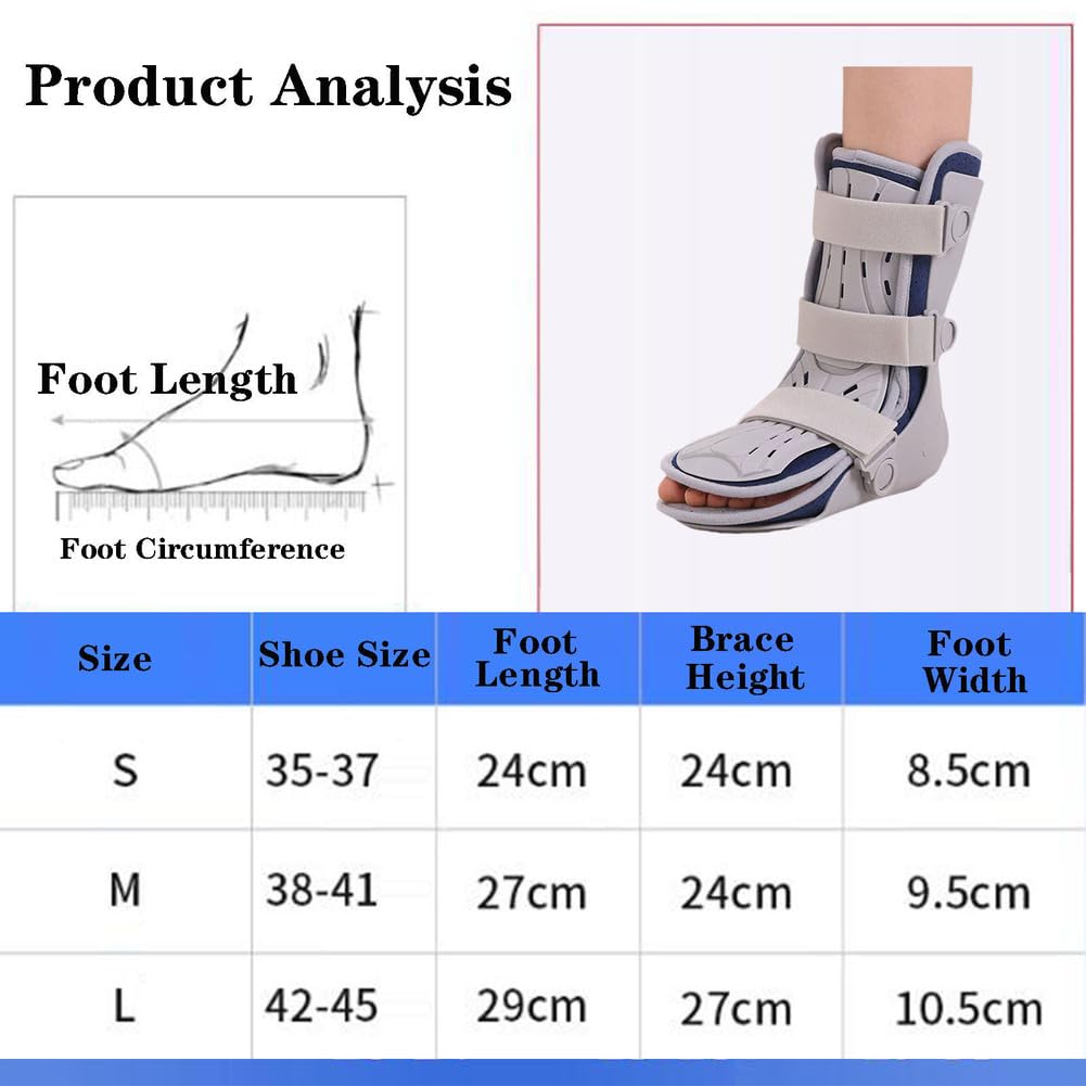 SFKLYU Ortesis de Pie Caído, Férula para Pie Caído AFO, Tobillera para Hombres y Mujeres, Férula Nocturna para Fascitis Plantar y Tendinitis Aquílea,Left,M
