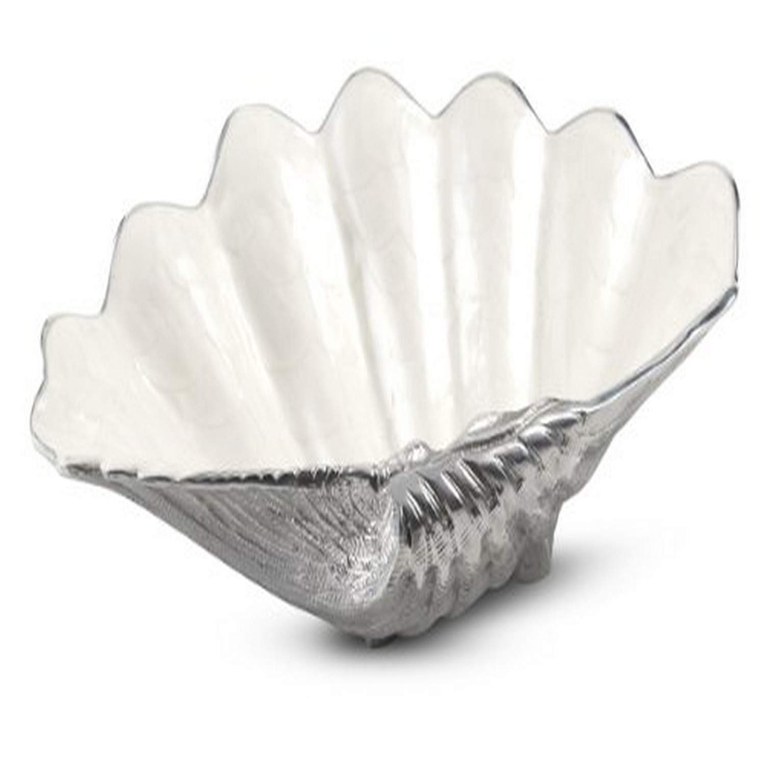 Julia Knight Tahitian Clam Shell Bowl, 17.5-Inch, Snow, White