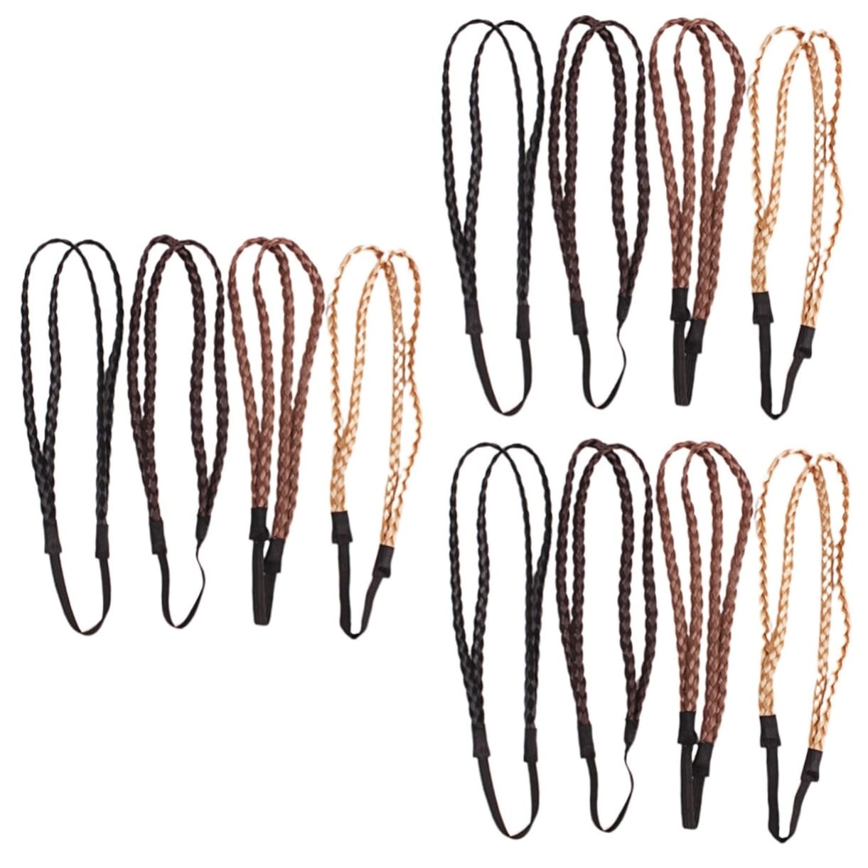 FRCOLOR 3 Set Di Design Unico Per Fascia Per Intrecciata Fascia Elastica Per Da Donna Fascia Per Ragazze Copricapo 8 Pezzi * 3