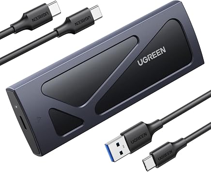 UGREEN Gabinete SSD M.2 NVMe 10Gbps USB 3.2 externo NVMe M.2 SSD caixa de alumínio sem ferramentas M.2 NVMe leitor PCI-E NVMe USB C suporta teclas M e B&M tamanho 2230/2242/2260/2280 SSDs preto
