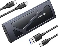 UGREEN Gabinete SSD M.2 NVMe 10Gbps USB 3.2 externo NVMe M.2 SSD caixa de alumínio sem ferramentas M.2 NVMe leitor PCI-E NVMe USB C suporta teclas M e B&M tamanho 2230/2242/2260/2280 SSDs preto
