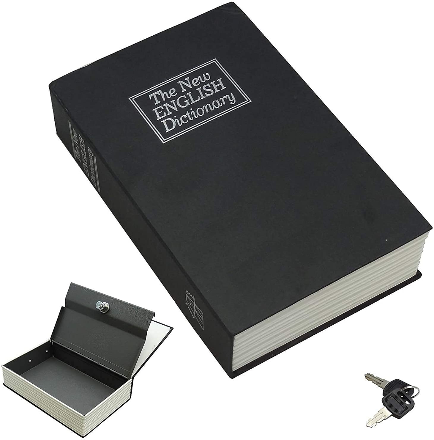Home Brilliant Book Safe Locker Home Safe Dictionary Hidden Secret Book Safe Vault 2 Keys Jewelry Money Cash Box for Office, Home (26x19x6cm)-image-21
