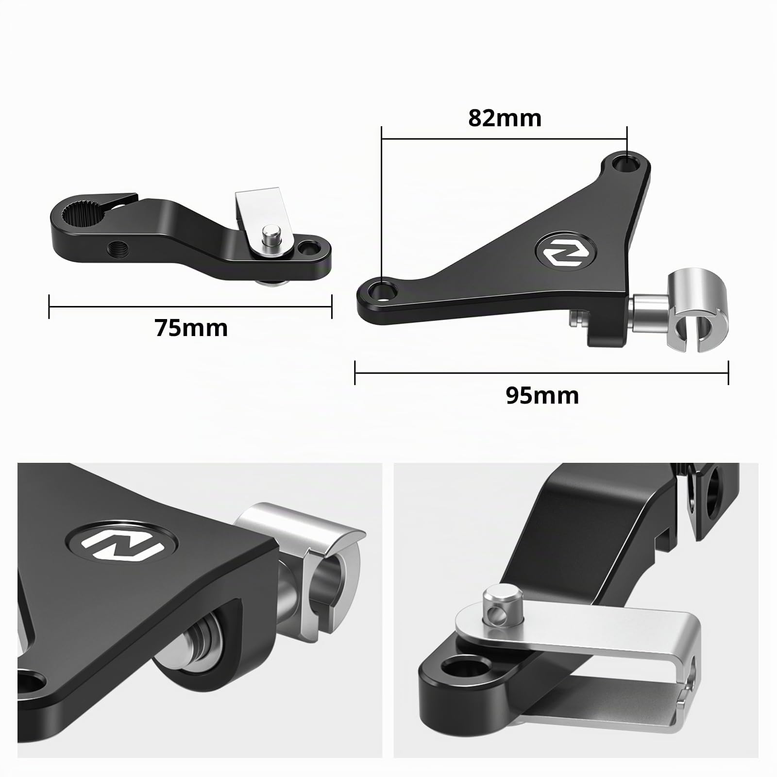 NICECNC Schwarzer EIN-Finger-Kupplungsarm, kompatibel mit Yamaha Tenere 700/XTZ700 2019–2024, Verstellbarer Aluminiumhebel, kompatibel mit Yamaha Tenere 700 Rally Edition 2020–2024, Siehe Passform