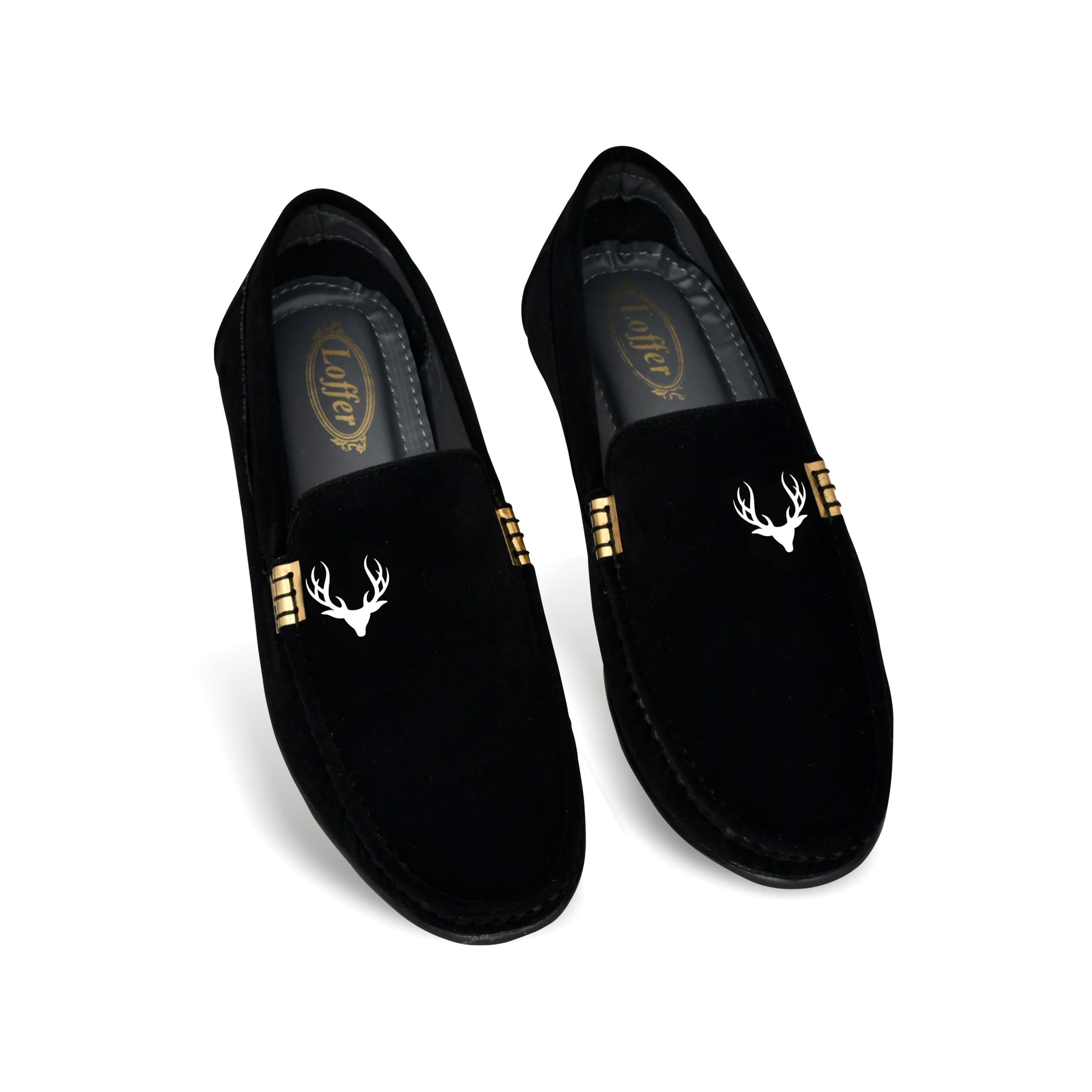 Krishnika Men's Velvet Loafers (for Men & Boys) | Size UK | Black Shoes-image-5
