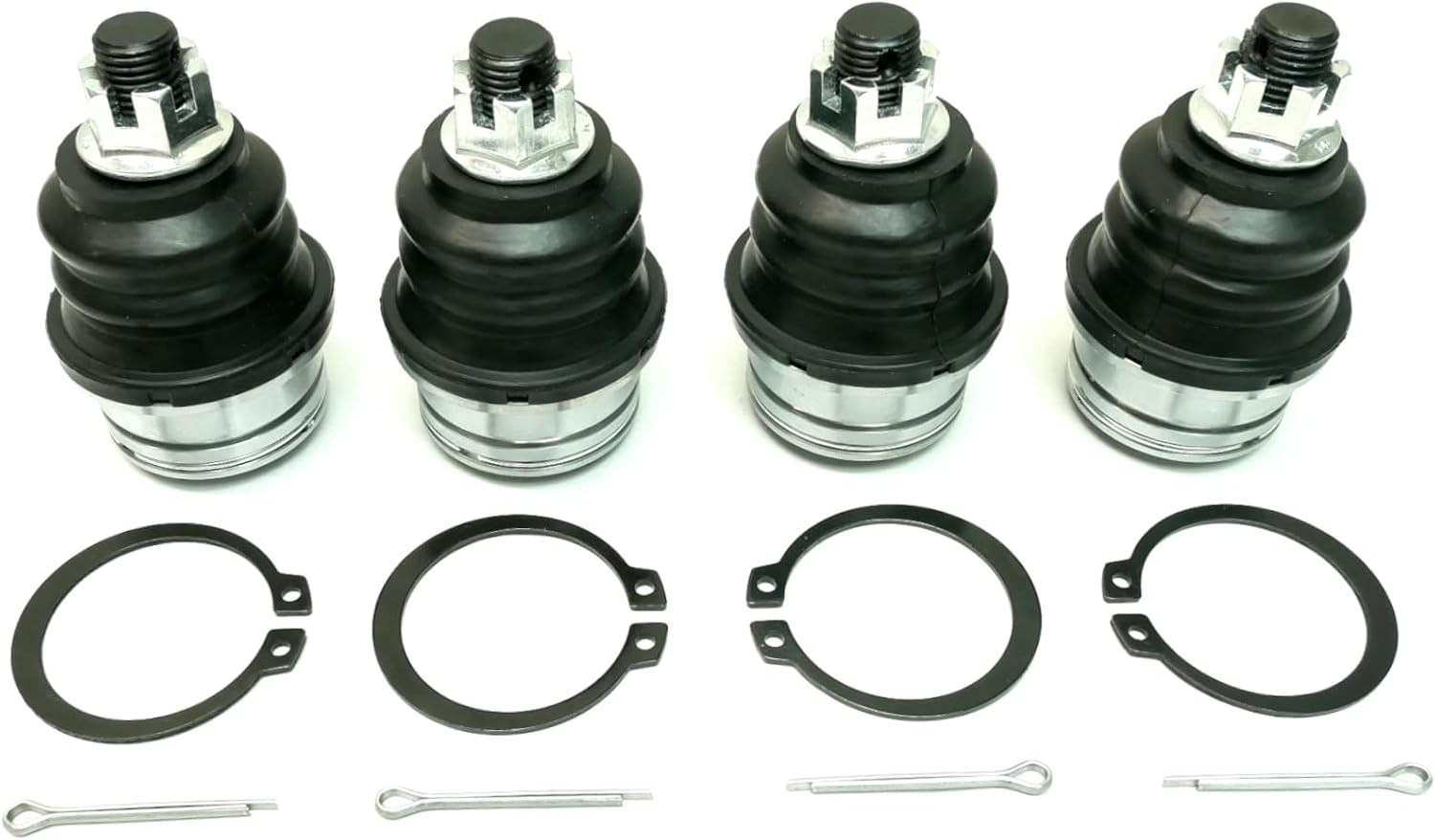 Monster Performance Full Ball Joint Set for Kawasaki 59266-0738 Teryx KRX 1000 2020-2023 Upper & Lower Heavy Duty 4340 Chromoly Steel Greaseable Low Friction Adjustable Chrome Plated Set of 4