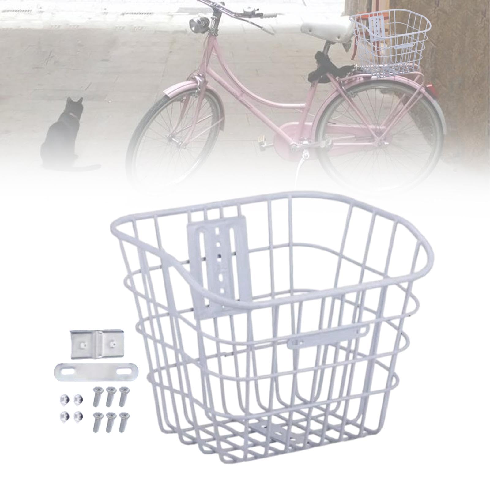 Kowaku Cestino Anteriore Per Bici Vintage – Portaoggetti In PP Per Manubrio, 33,5x23x25 Cm, Impermeabile, Facile Montaggio