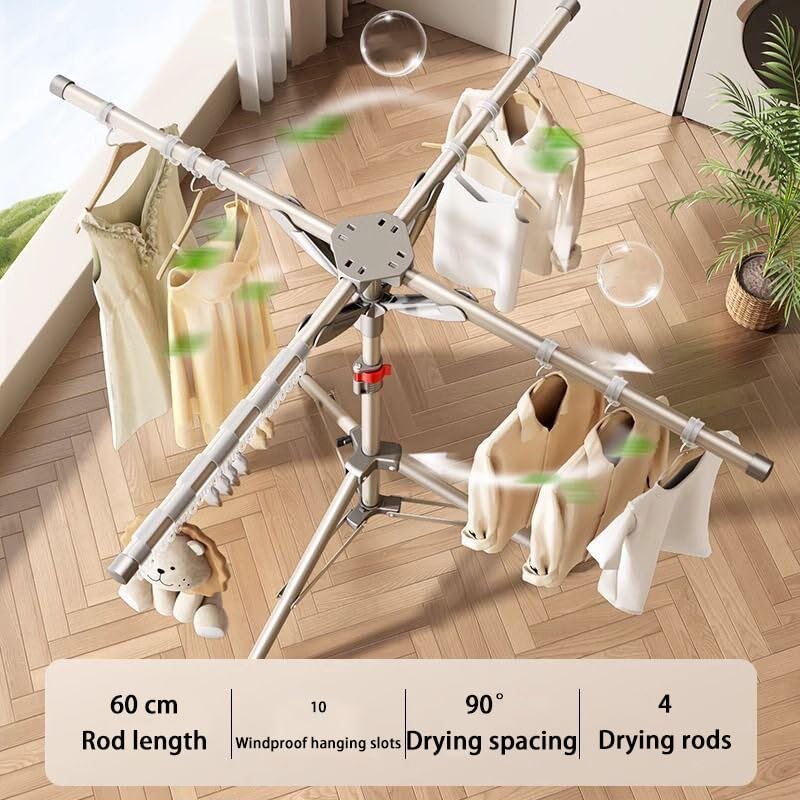 Multifunktionaler Stand‑Wäscheständer aus Metall, klappbarer Trockenständer für Kleidung, Handtücher, Heim‑ und Campinggebrauch