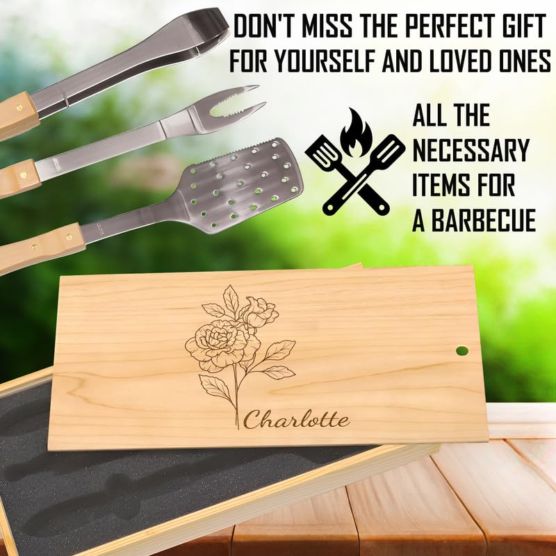 Set exclusivo de parrilla con grabado personalizado en caja de madera miniatura 6