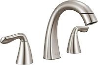 Delta Arvo SpotShield Brushed Nickel 3-Hole Widespread Bathroom Faucet with Pull-Down Sprayer & Push-Pop Drain 35840LF-SPPD
