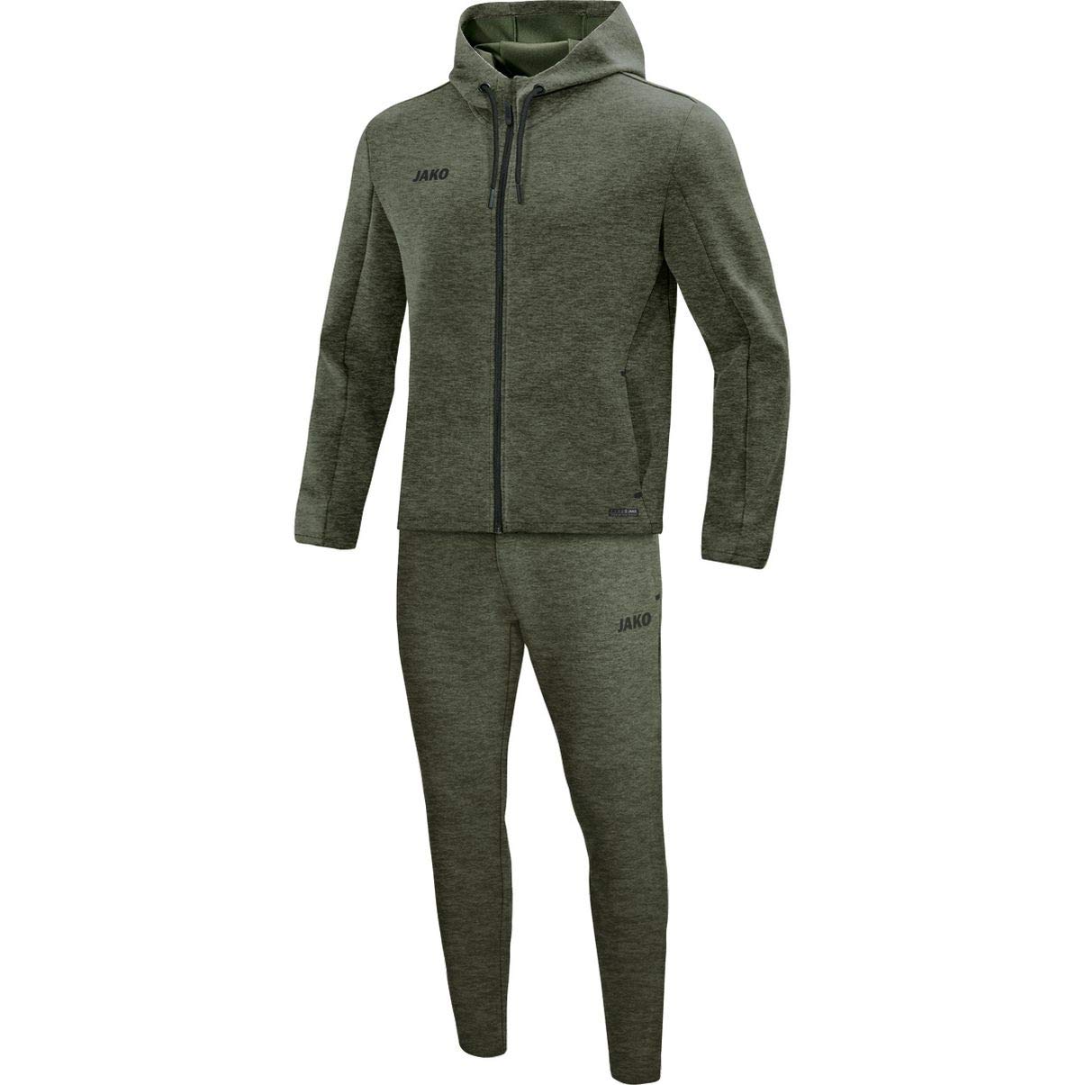 JAKO Premium Basics M9729 Women's Tracksuit with Hood, Khaki Mottled, 44