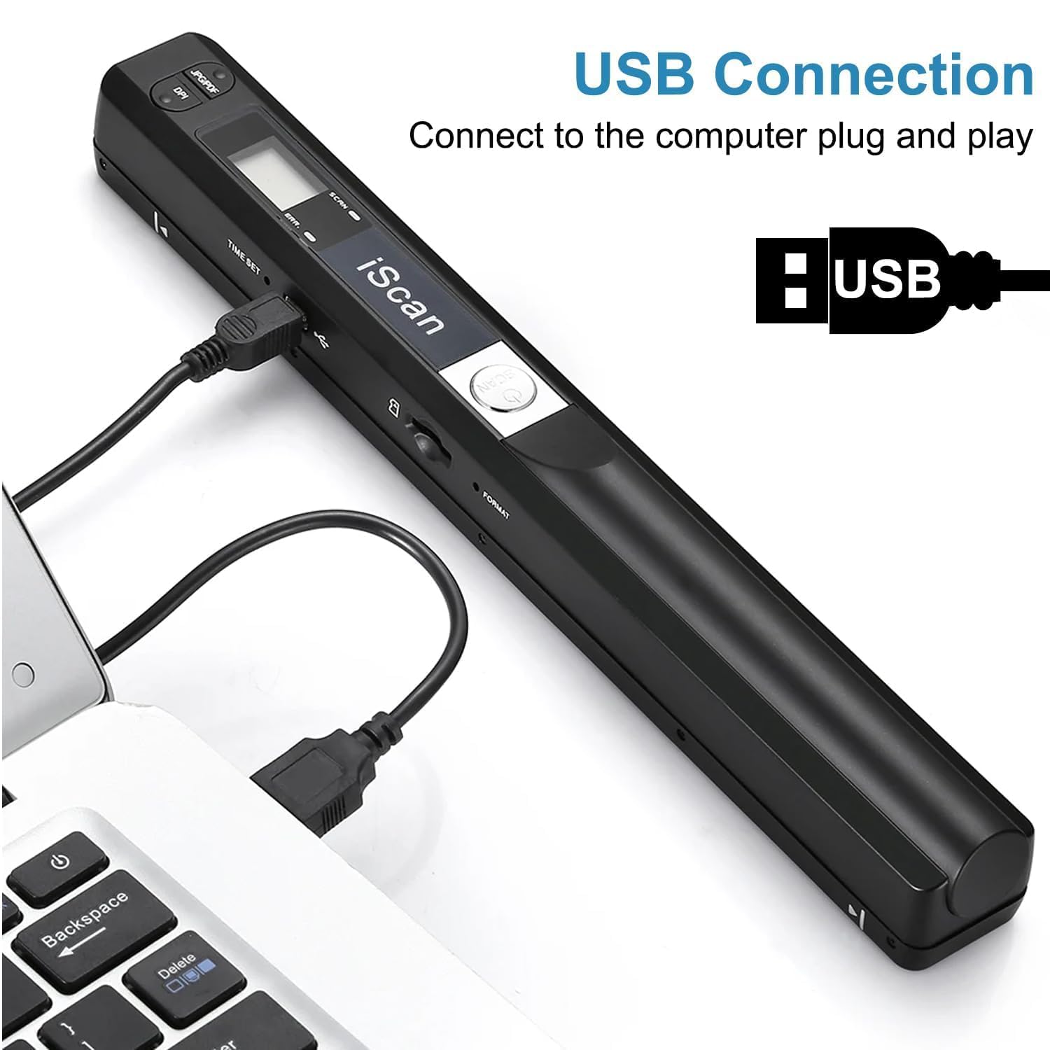 Scanner portable, scanner photo pour documents A4, scanners pour ordinateurs, scanner de documents en 900 ppp avec 16 Go SD, téléchargement d'images sur ordinateur via câble USB, pas besoin de pilote