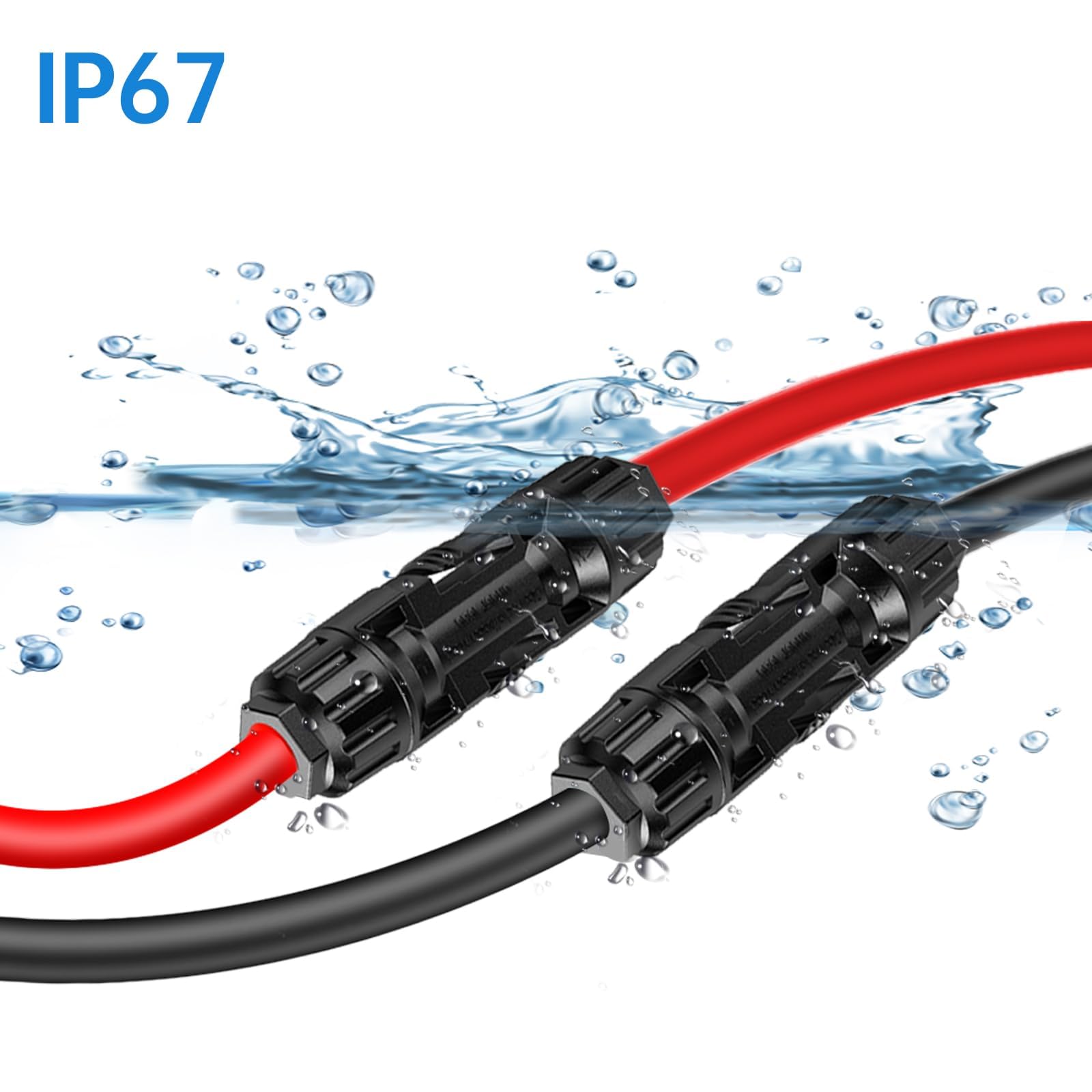 Kabel do paneli słonecznych 4 mm² 1/2/3/5/10 m, para, H1Z2Z2-K przedłużacz do panelu słonecznego z wtyczką solarną, 1000 V, 30 A, odłączanie bez narzędzi (4mm² 5M)