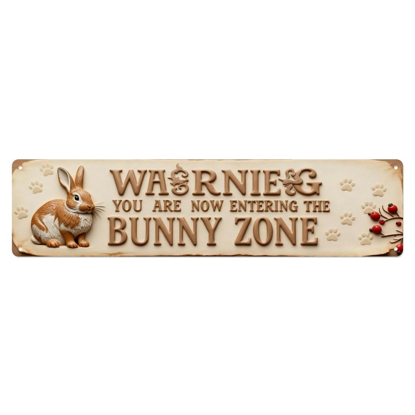 Bunny Paw S Sign Pattern Metal Tin Sign Plaque