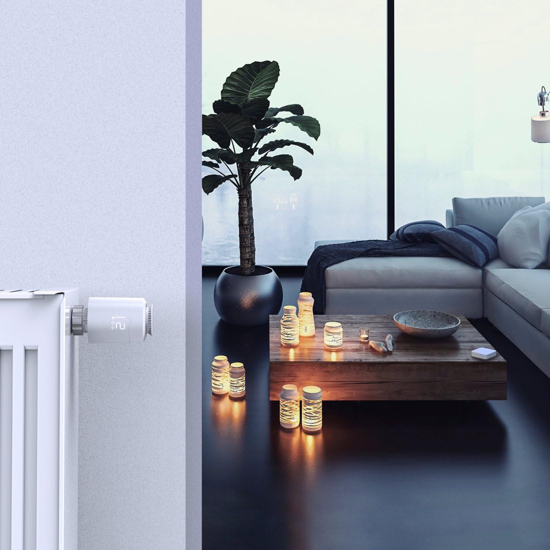 Hama Zestaw 2x Głowica Termostatyczna WIFI SMART + Przekaźnik Mostek Bramka, Sterowanie Ogrzewaniem, Zdalna Kontrola, Głosowe Sterowanie, Oszczędność Energetyczna