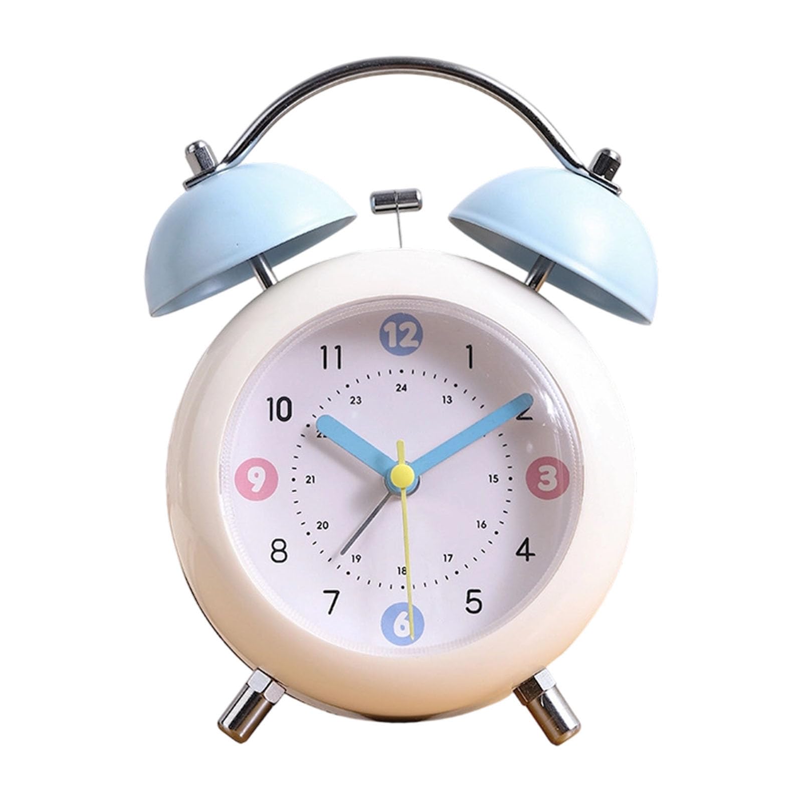 Kaeltsyn Blue Drum Shaped Alarm Clock Easy To Set And Operate With Retro Look Design For Daily Use High Accuracy Bedside Clock