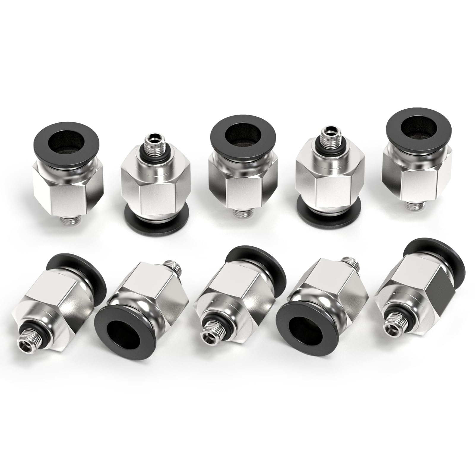 10 piezas azul de 10 mm de diámetro exterior en T de 3 vías empujar para conectar neumáticos accesorios (PE-10) — view 38