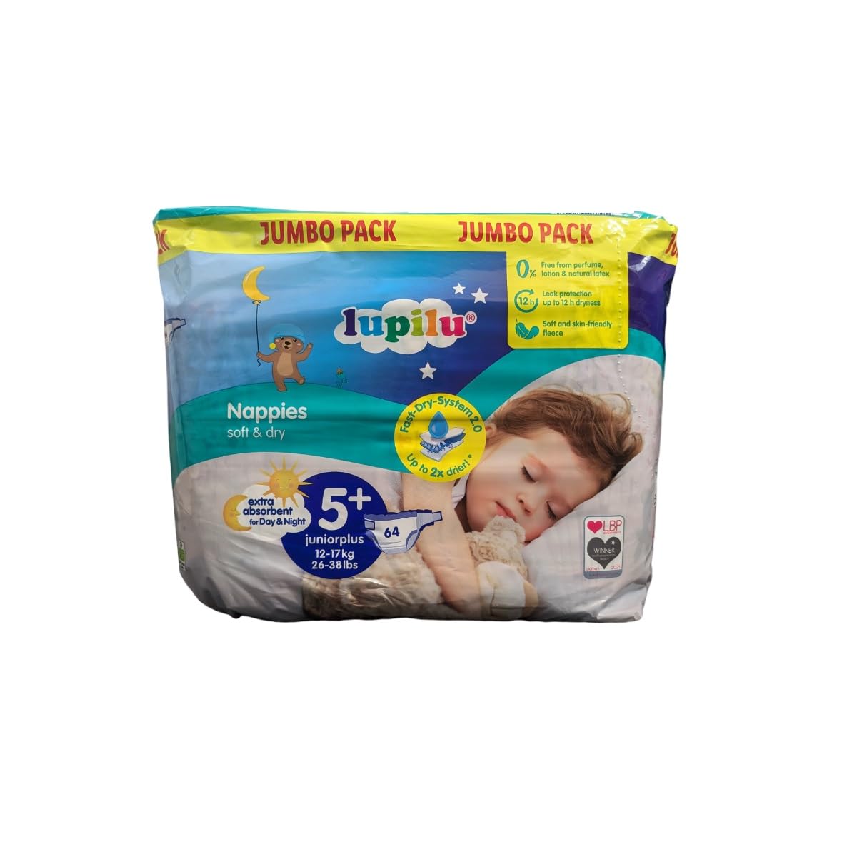 Lupilu Size 5+ Nappies Junior+ Jumbo 64 Pack — image 1