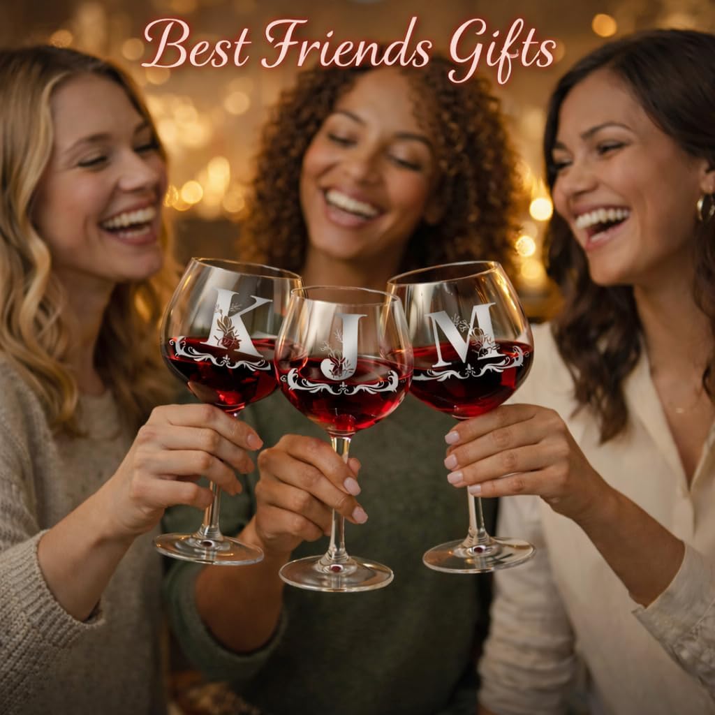 Personalized Birthday Gifts for Women - Customized Initial A-Z Wine Glasses, Unique Monogram Wine Gifts for Her, Mom, Wife, Sister, Daughter, Friend (Letter S) - Image 5