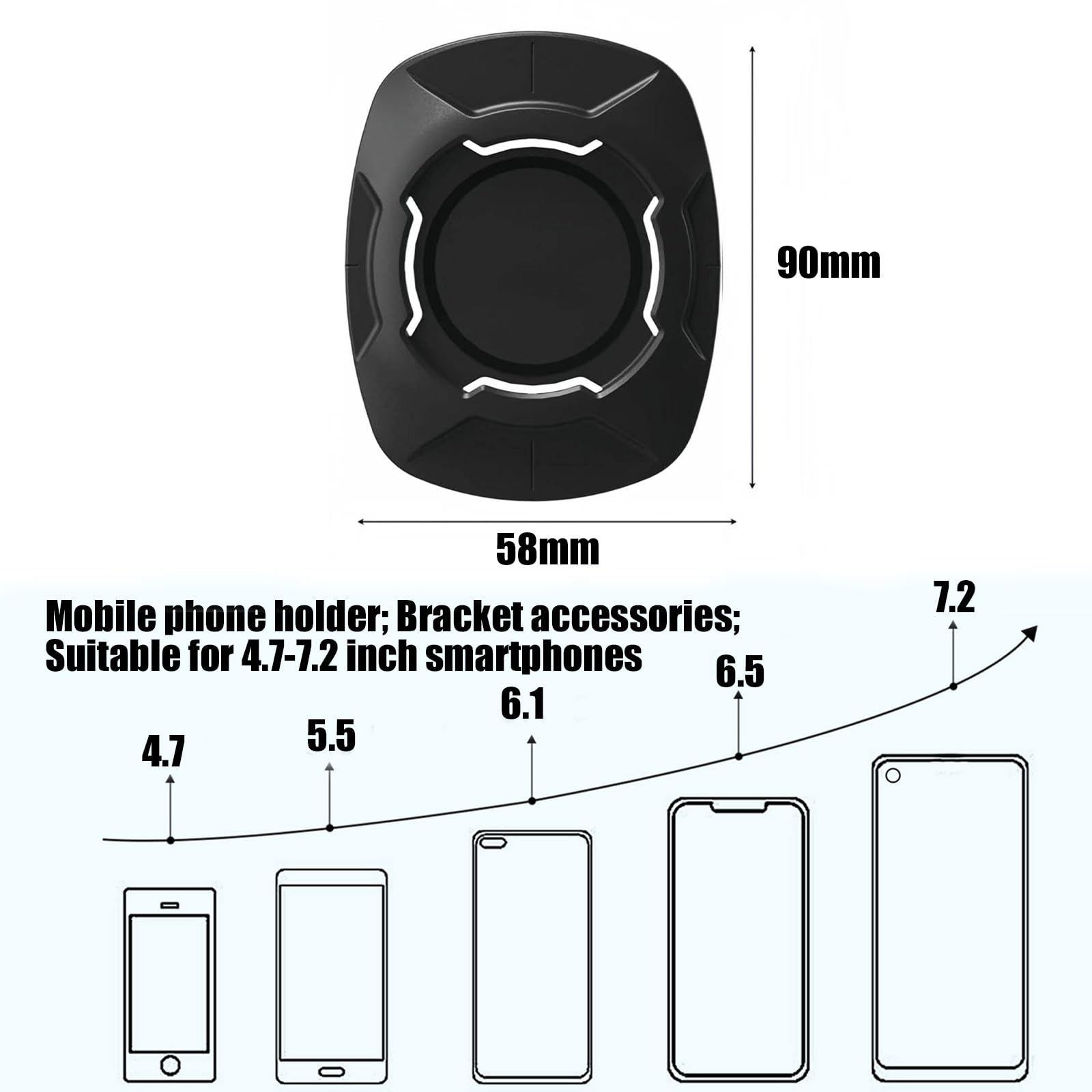 Universal Adapter Kompatibel mit für Quad Lock Quickmount Halterung für Smartphone Motorrad Fahrrad Auto Zubehör Langlebige und sicher Smartphone Halterung (Schwarz)