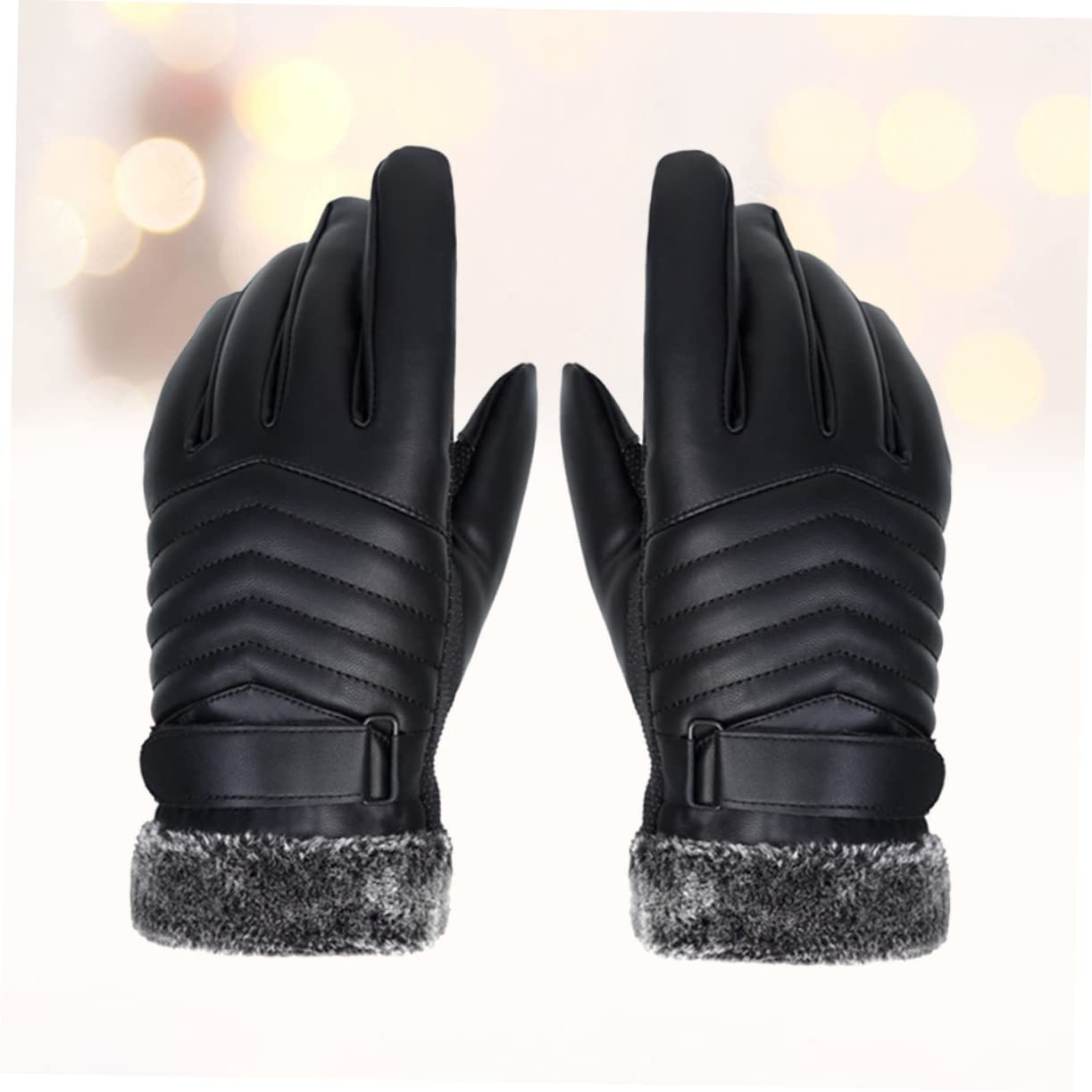 minkissy Winter Touch Screen Gloves Thicken Warm Outdoor Workout Gloves for Cycling Hiking Climbing Black for Cold Weather Sports