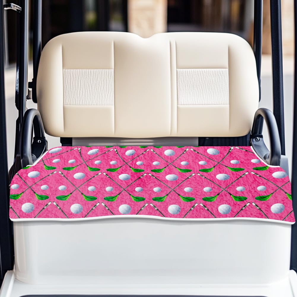 ORIGACH Golf Balls & Golf Clubs Golf Cart Seat Covers, Comfortable Cooling Golf Cart Blanket Towel, 100% Microfiber, Fits EZGO, Club Car, and More 2-