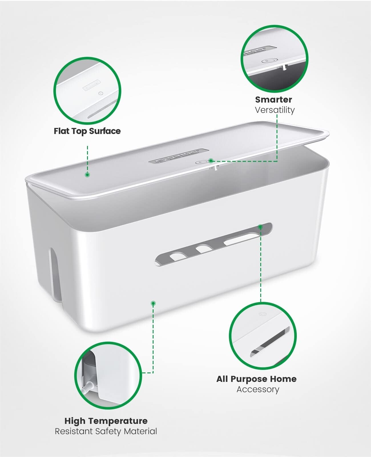 Kabel draht lagerung Kabelveranstalter for das Management der Steckdose des Power Board-Aufbewahrungsboxs for den Adapterdraht- und Ladekabel für Zuhause und Büro