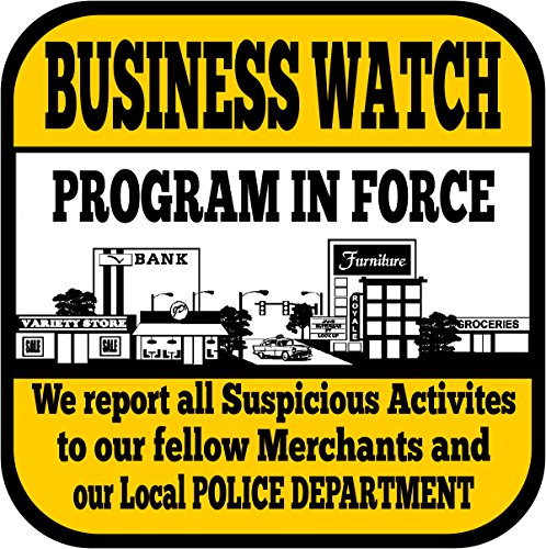 Best Business Neighborhood Watch Sticker for Indoor or Outdoor use Long Lasting Weatherproof Window and Door Warning 4 x 4 in. 6 pack Laminated Vinyl Sticker with FREE 1yr Warranty Made in USA - Thumbnail 3