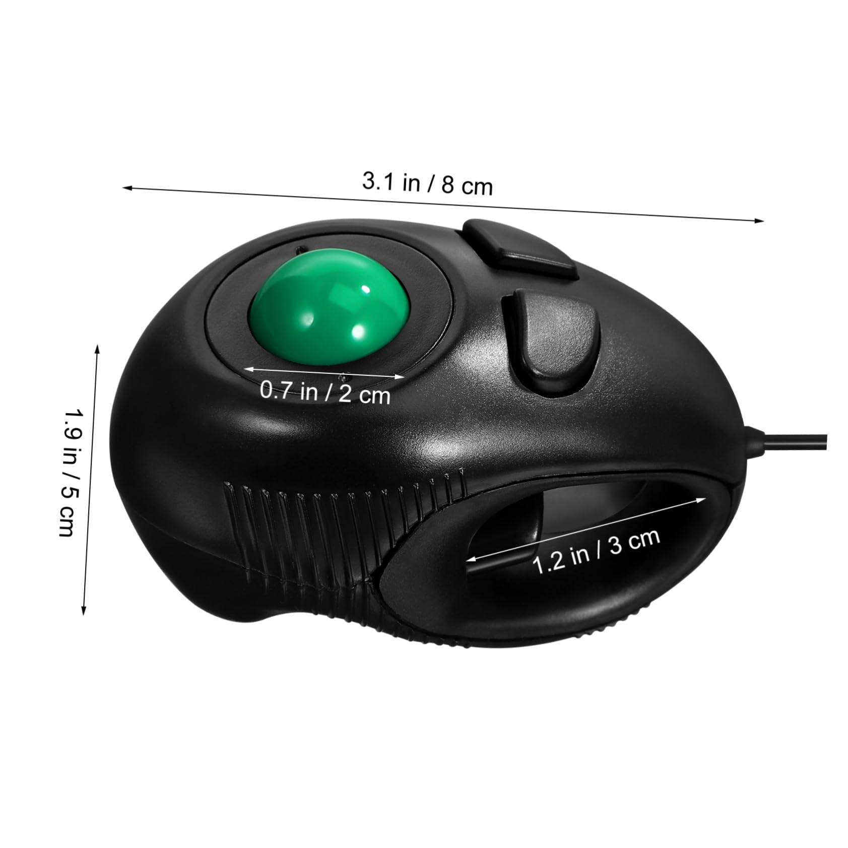 Housoutil Mouse Mini Trackball USB Ergonomico e Portatile Design Compatto per Laptop e Desktop Scorrimento con Nero Resistente