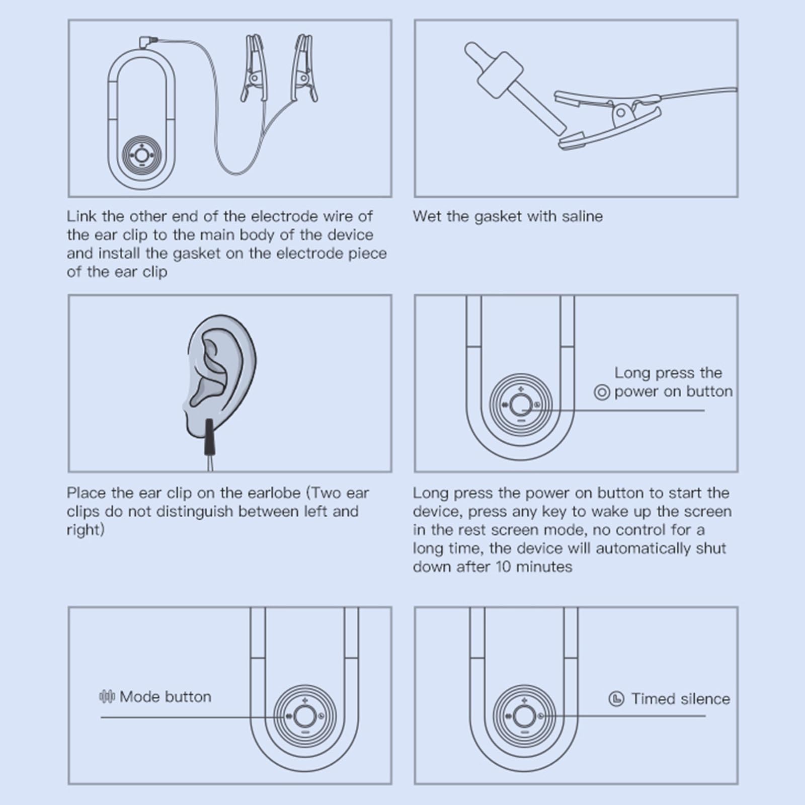 Estimulador Auricular del Nervio Vago, Dispositivo de Ayuda para Dormir Avanzado con Clips para los Oídos, 3 Modos y Ajuste de 9 Niveles, Reduce la Ansiedad, Alivia la Fatiga