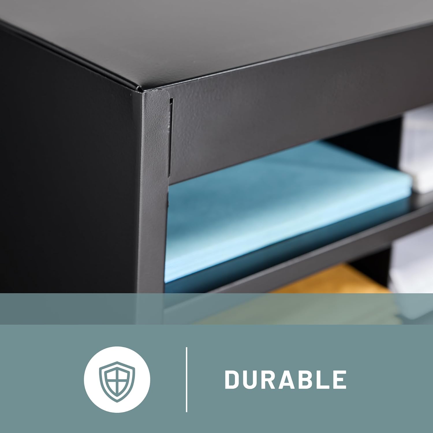 Safco E-Z Stor Literature Organizer, 36 Compartments, Office and Classroom Commercial Grade Steel Mailbox Mail Sorter, Heavy Duty Construction, Black