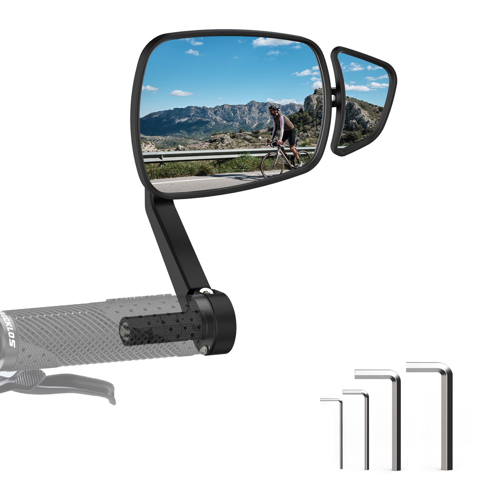 Bike Mirror, Wide Angle Large Bicycle Rear View Mirror (Right)