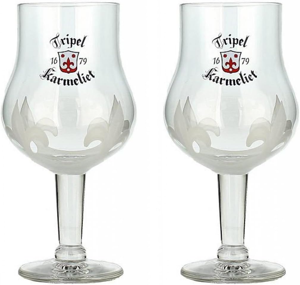 Tripel Karmeliet Beer Chalice Glasses 33cl (Set of 2) Official Tripel Karmeliet Beer Glass