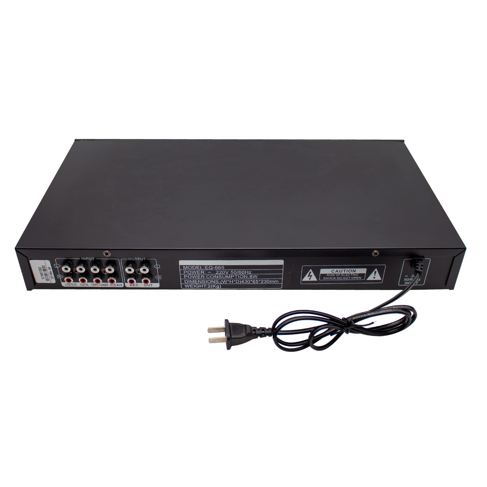 220V EQ665 Hifi Equalizzatore Domestico, Doppio Regolatore Stereo a 10 Bande Per Alti E Bassi Con Bluetooth Incorporato (Nero)