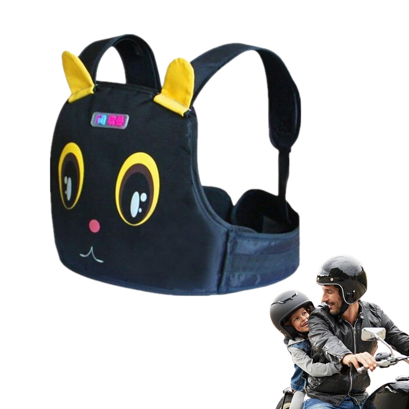 Cintura Di Sicurezza Per Bambini Su Moto - Imbracatura Regolabile Con Manici Riflettenti, Nero - Foto 11