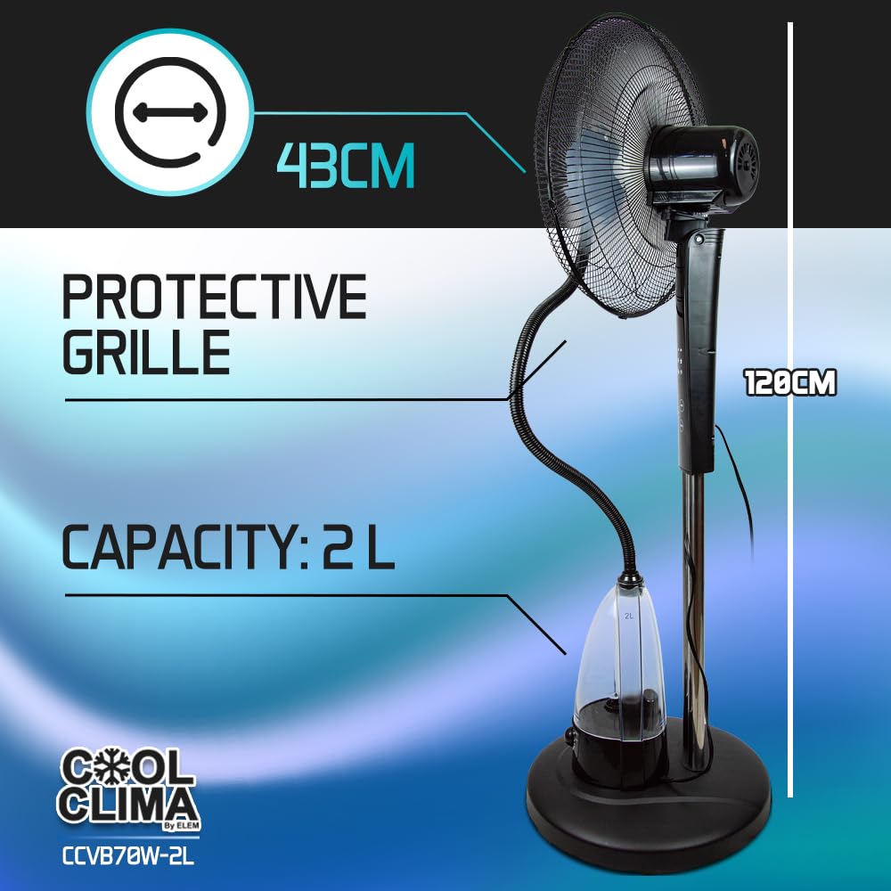 Ventilateur brumisateur sur pied oscillant 70 W