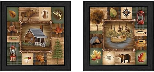 Trendy Decor4U Colección Up North de Ed Wargo, arte de pared impreso, póster enmarcado listo para colgar, marco negro, acabado: multicolor