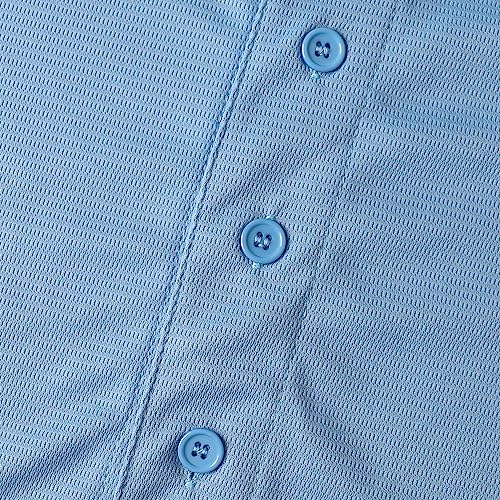 Camiseta infantil de beisebol juvenil com botão de manga curta cor sólida para escola, PE, uniforme