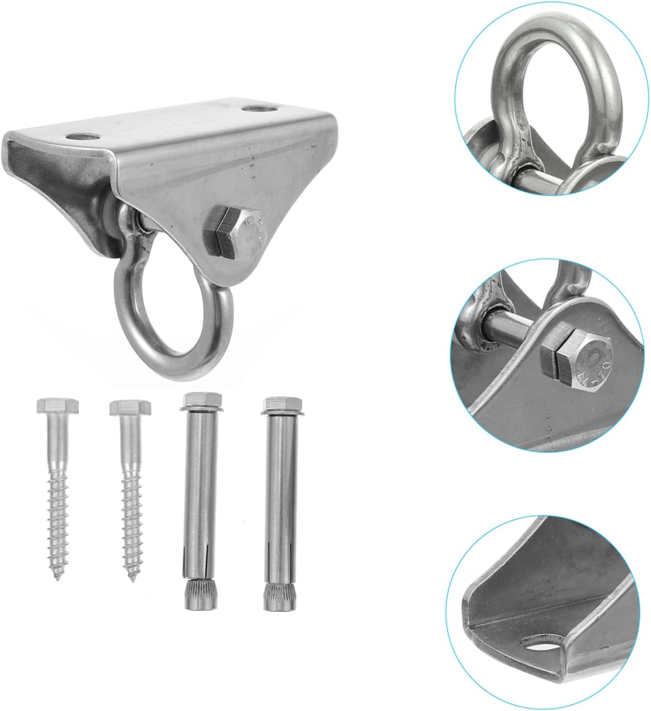 TOYANDONA 2pcs Stainless Steel Heavy Duty Hanger Hook Ceiling Bracket for Hammocks Hammocks Punching Bags and Fitness Equipment Load-Bearing Accessory