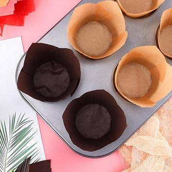 50PCS Newspaper Style Cupcake Liner Baking Cup for Wedding Tulip Muffin Cupcake Paper Cup Oilproof Cake G