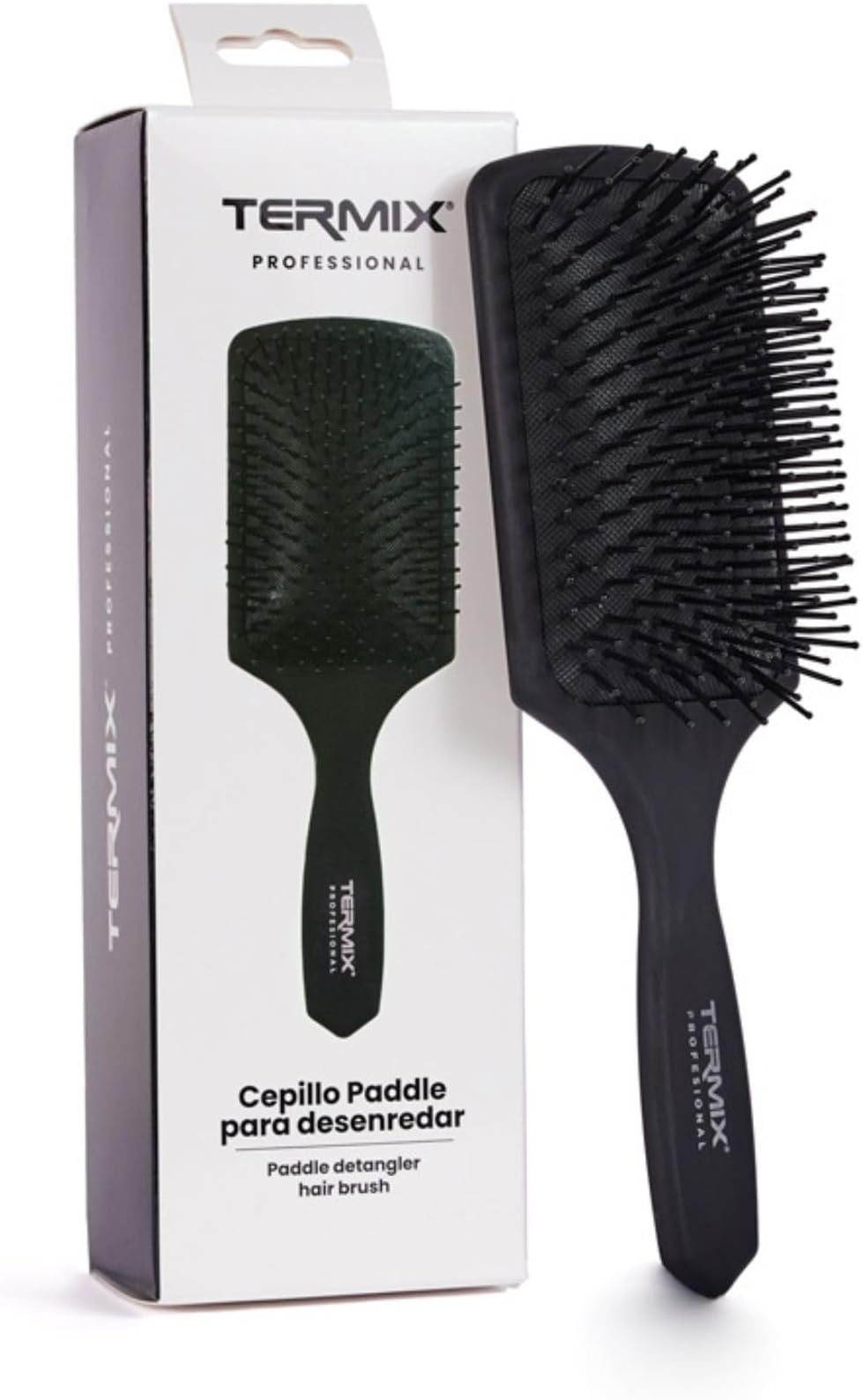 Detangling Hairbrush Professional Paddle Hair Brush with Non-Slip Handle and Thick and Resistant Fibres Colour: Black