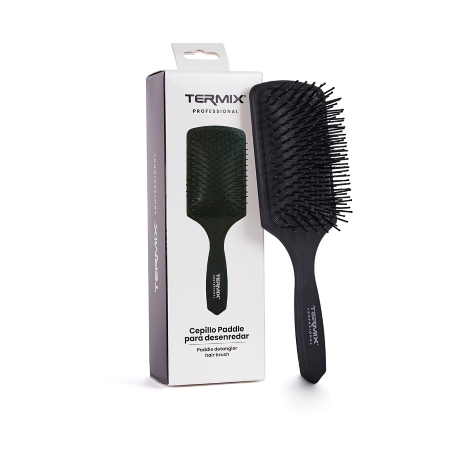Termix Pneumatic Detangling Hair Brush Black with Non-Slip Handle and Thick Strong Fibers