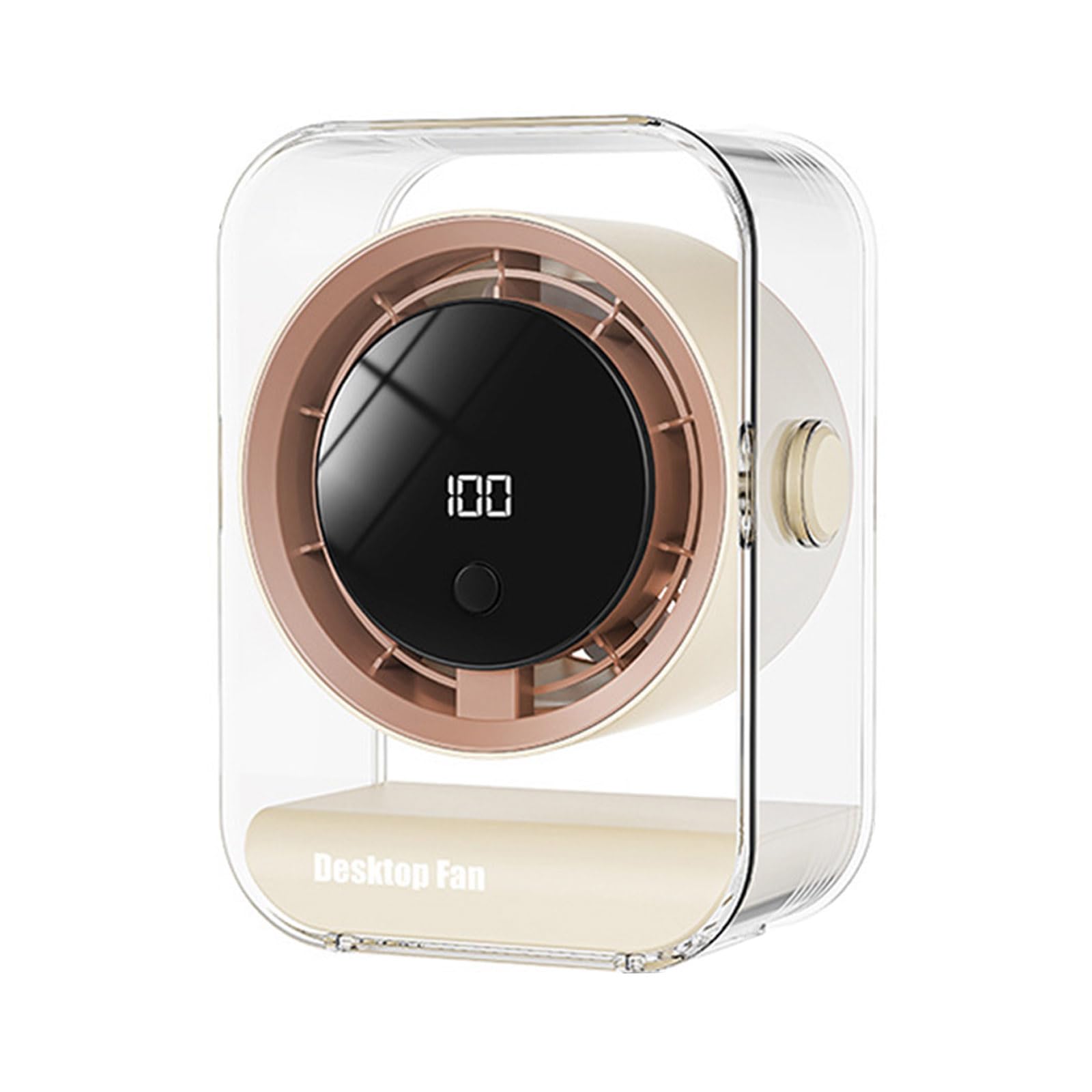 TAZIZI Rechargeable USB Desk Fan Turbocharger Desktop Fan with Digital Display and Quiet Operations Portable Table