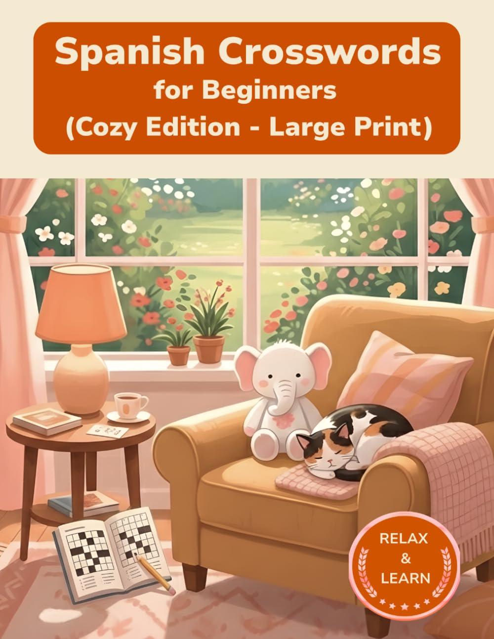 Spanish Crosswords for Beginners: Large Print Puzzles for Relaxed Learning (Cozy Edition Crossword Puzzles)