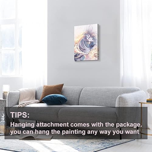 Miniatura 262 de Lienzo artístico para pared, pinturas de arte abstracto, fantasía azul, grafiti colorido sobre fondo blanco; decoración artística moderna para sala