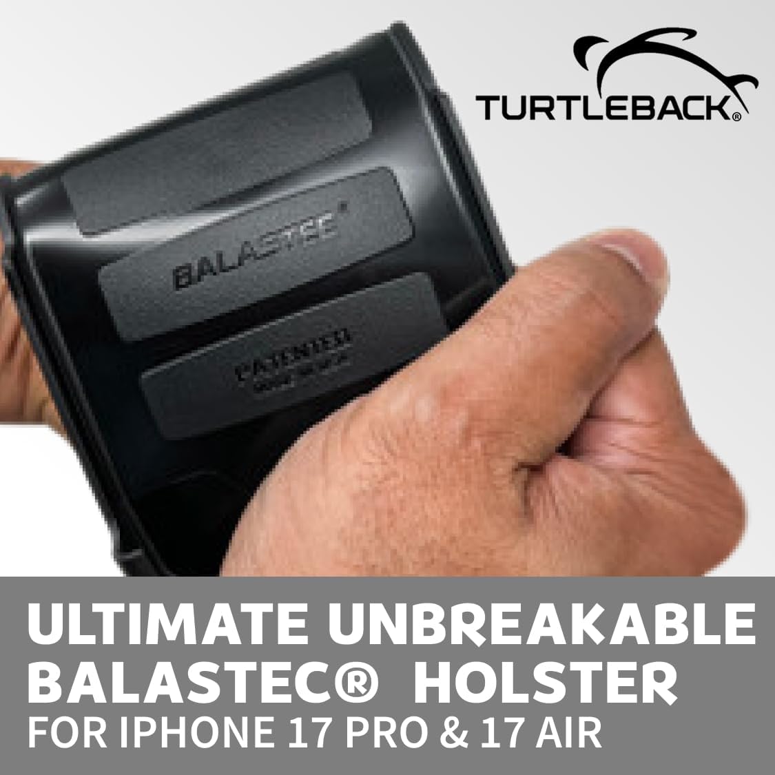 Balastec for iPhone 17 Pro or 17 Air Unbreakable Balastec Resin-Metal Belt Clip Fits Slim MagSafe or TechWoven Style Cases or Smilar Size Case