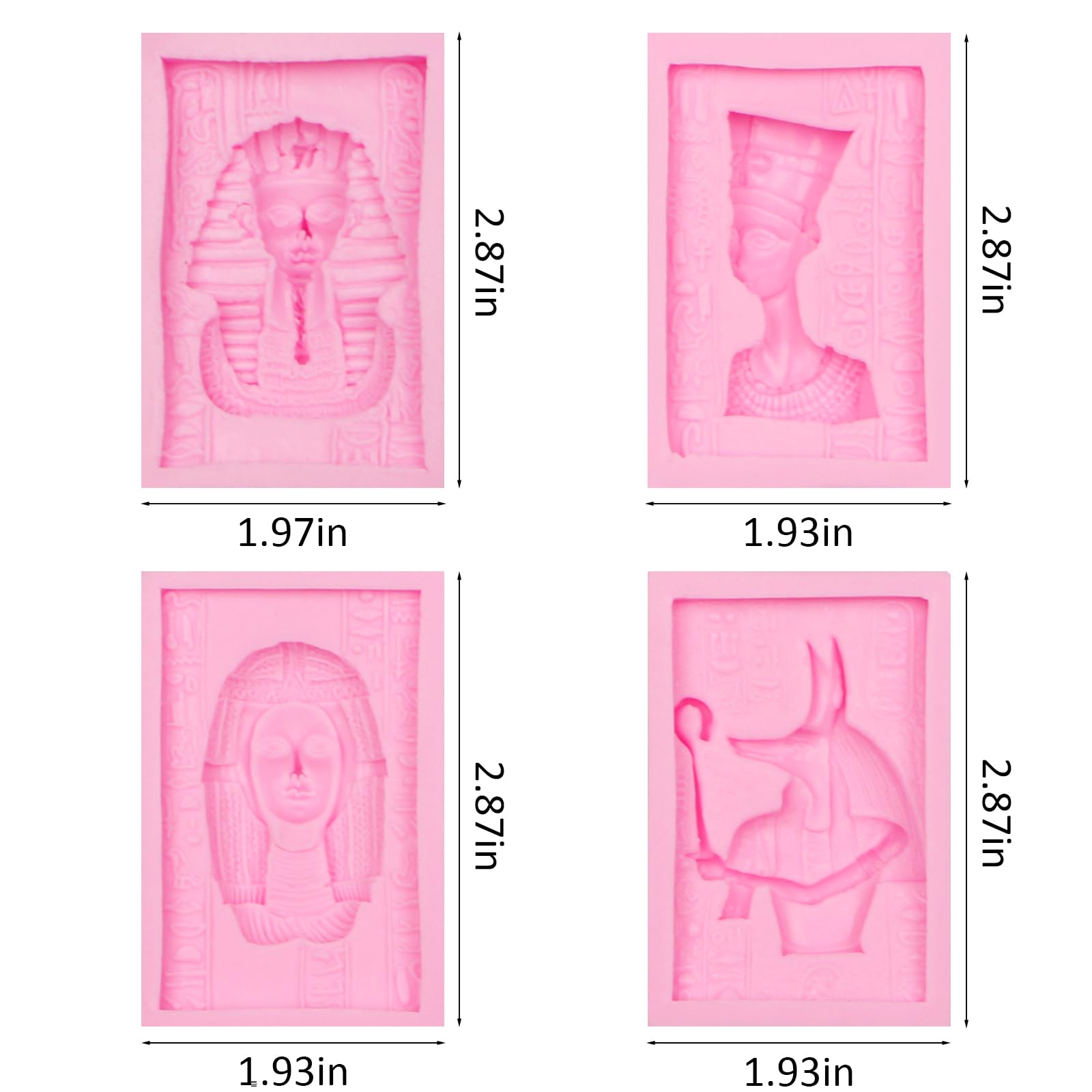 Egyptian Pharaoh Silicone Fondant Mold, Sphinx Anubis Cleopatra Chocolate Kitchen Baking Molds for Cake Decoration Cupcake Topper Candy Sugar Craft Gum Paste Clay Resin