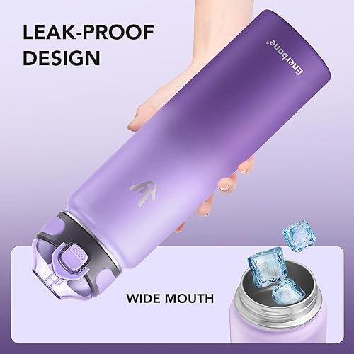 Miniatura 6 de Enerbone 32 oz Insulated Water Bottle, Stainless Steel Bottle with Carrying Strap, Double-Wall Vacuum Insulation Design, Leakproof Sports Bottle