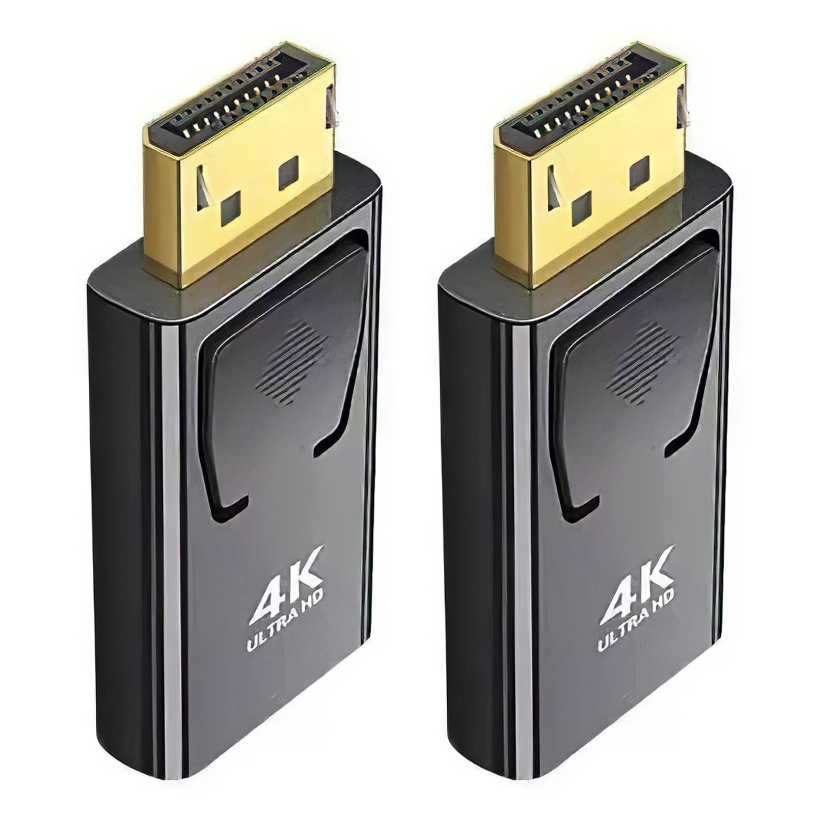 SK DEPOTDisplayport to HDMI Adapter, ™ 4K DP to HDMI Converter Displayport 1.4V Nickel Plated for Desktop, Laptop, Projector, HDTV (DP Male to HDMI Female, Black & Gold, 2 Pack)