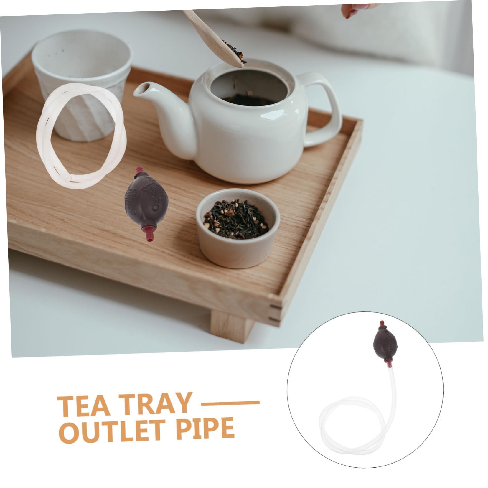 MAGICLULU 1 Set Flexible Tea Tray Hose Kit with Suction Ball Tea Ceremony Supply Non Deformable Smooth Surface Multi Scene Use